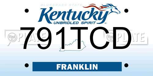 791TCD Kentucky License Plate