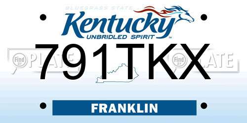 791TKX Kentucky License Plate