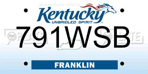 791WSB Kentucky License Plate