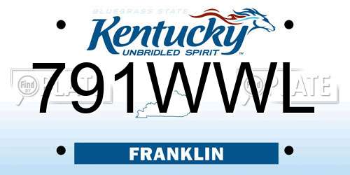 791WWL Kentucky License Plate
