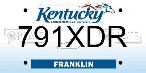 791XDR Kentucky License Plate