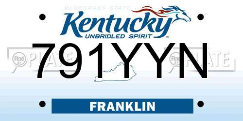 791YYN Kentucky License Plate