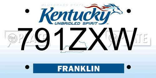 791ZXW Kentucky License Plate