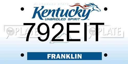 792EIT Kentucky License Plate