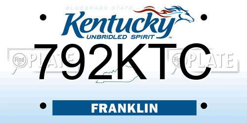 792KTC Kentucky License Plate