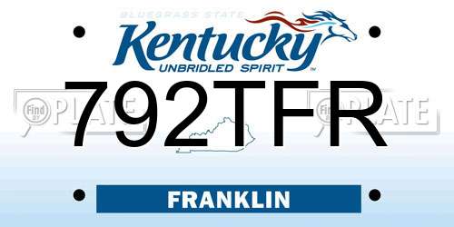 792TFR Kentucky License Plate