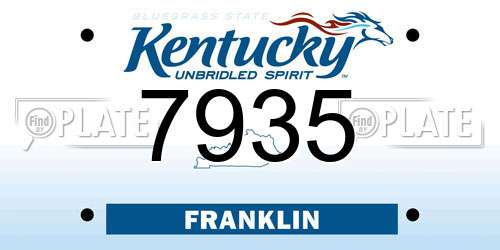 7935 Kentucky License Plate