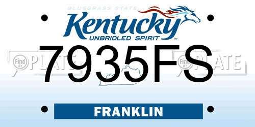 7935FS Kentucky License Plate