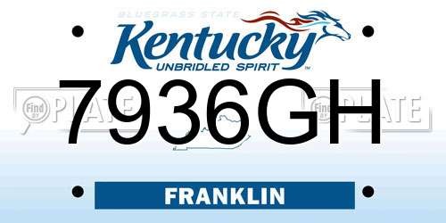 7936GH Kentucky License Plate