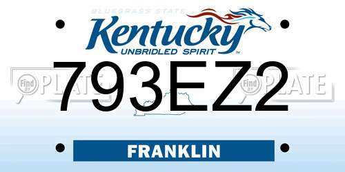 793EZ2 Kentucky License Plate