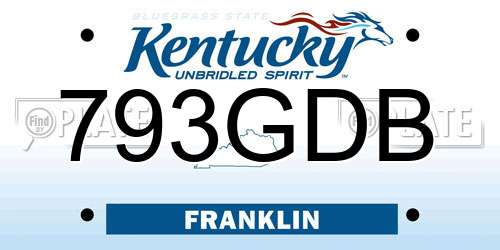 793GDB Kentucky License Plate