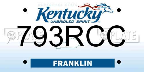 793RCC Kentucky License Plate