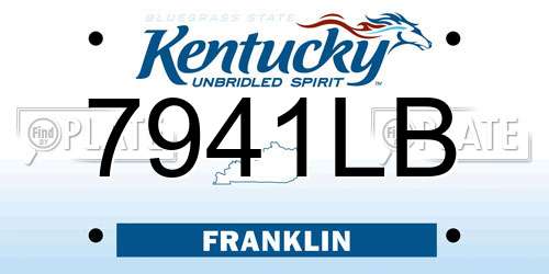 7941LB Kentucky License Plate