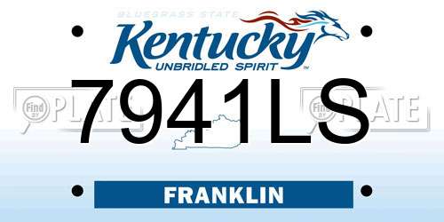 7941LS Kentucky License Plate