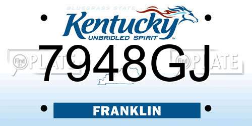 7948GJ Kentucky License Plate