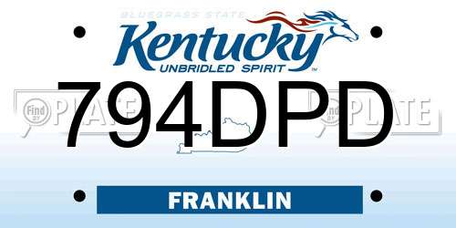 794DPD Kentucky License Plate