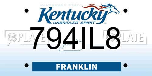 794IL8 Kentucky License Plate