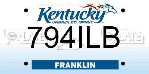 794ILB Kentucky License Plate