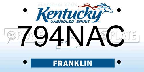 794NAC Kentucky License Plate