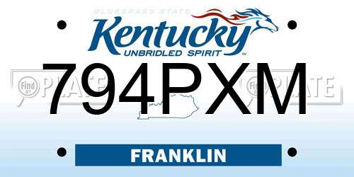 794PXM Kentucky License Plate