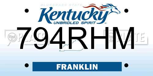 794RHM Kentucky License Plate