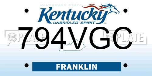 794VGC Kentucky License Plate