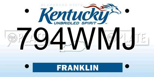 794WMJ Kentucky License Plate