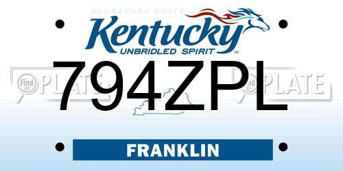 794ZPL Kentucky License Plate