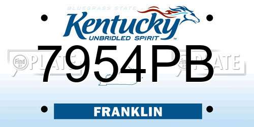 7954PB Kentucky License Plate