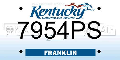 7954PS Kentucky License Plate