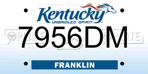 7956DM Kentucky License Plate