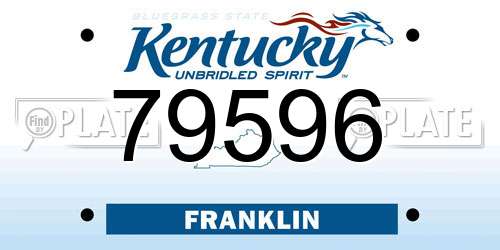 79596 Kentucky License Plate
