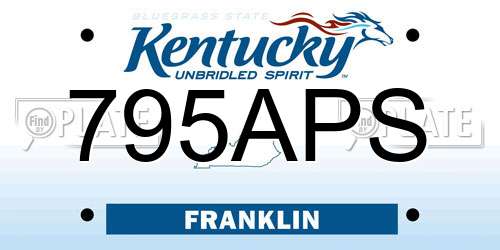 795APS Kentucky License Plate
