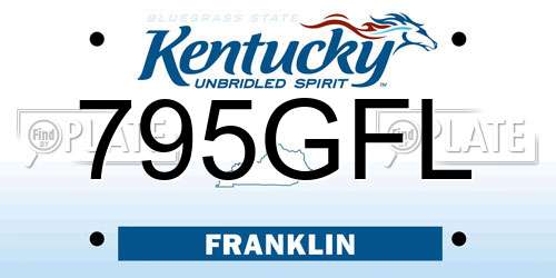 795GFL Kentucky License Plate