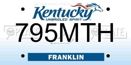795MTH Kentucky License Plate