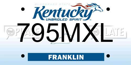 795MXL Kentucky License Plate
