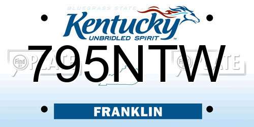 795NTW Kentucky License Plate