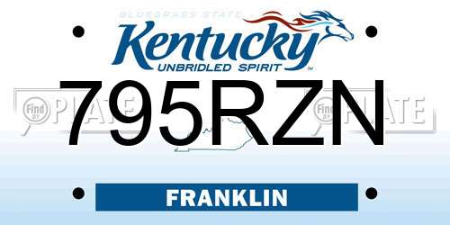 795RZN Kentucky License Plate