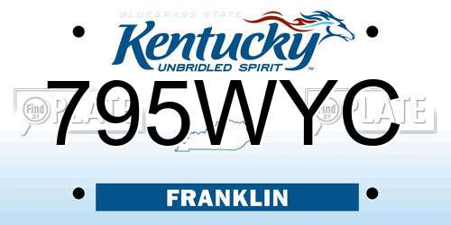 795WYC Kentucky License Plate
