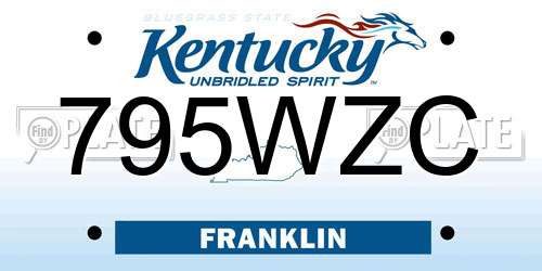 795WZC Kentucky License Plate