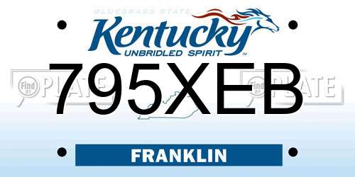 795XEB Kentucky License Plate