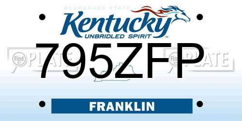 795ZFP Kentucky License Plate