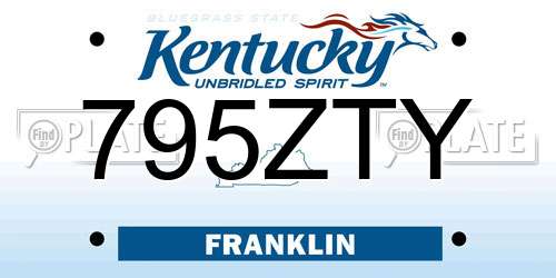 795ZTY Kentucky License Plate