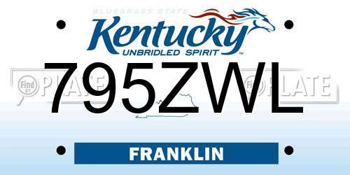 795ZWL Kentucky License Plate