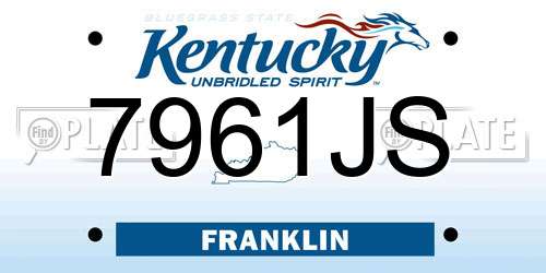 7961JS Kentucky License Plate