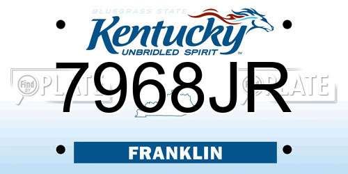 7968JR Kentucky License Plate