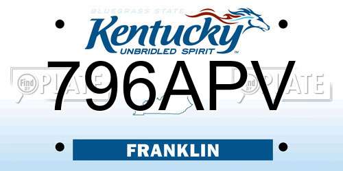 796APV Kentucky License Plate