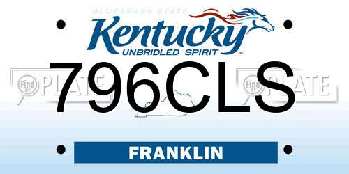 796CLS Kentucky License Plate