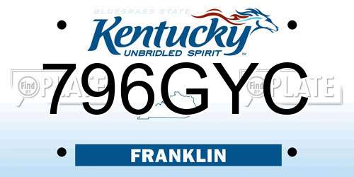 796GYC Kentucky License Plate