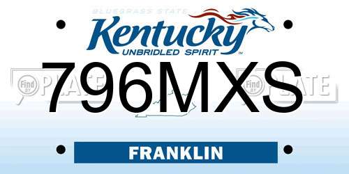 796MXS Kentucky License Plate